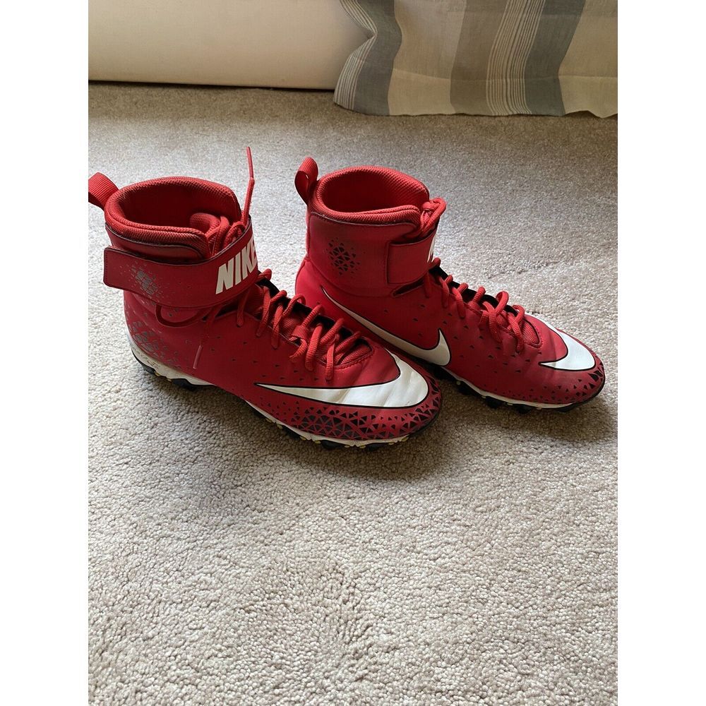 🔥🔥Nike Force Beast Shark Red Black White Football Cleat Men's 9 Strap 880109 - Picture 3 of 6